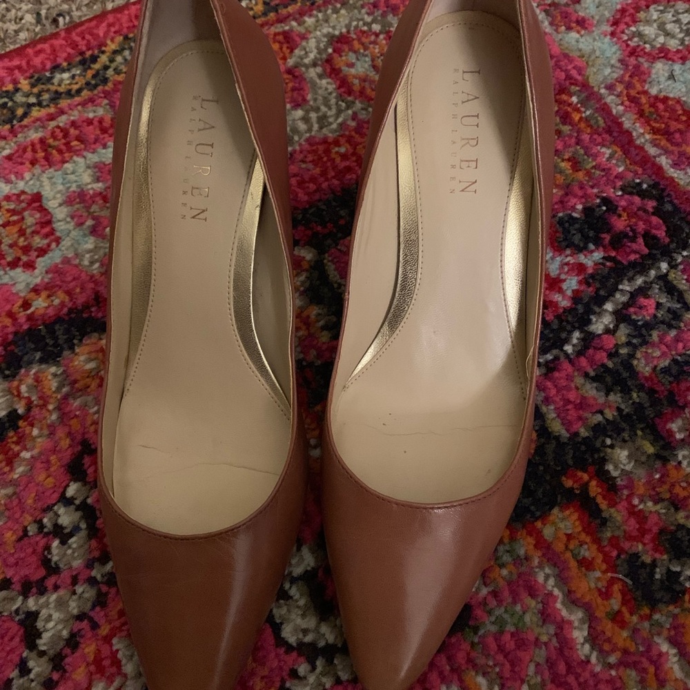 Lauren Ralph Lauren  6B Cognac Heels Shoes